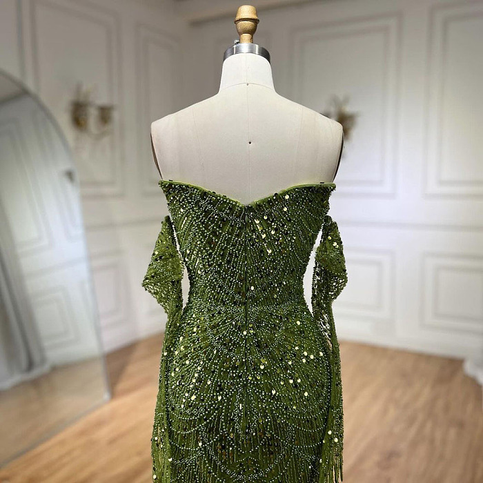 Strapless Beaded Gown