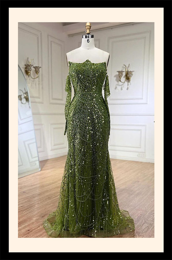 Strapless Beaded Gown