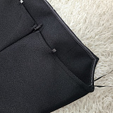 Sophisticated Evening Dress With Golden Roses At Hemline - Black