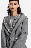 Belted Double Face Hooded Wrap Coat