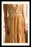 Cascade Gown With Back Lace Detail - Gold
