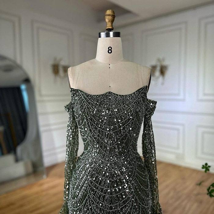 Strapless Beaded Gown