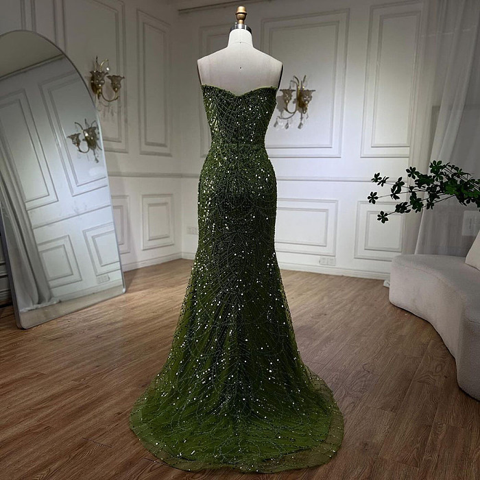 Strapless Beaded Gown