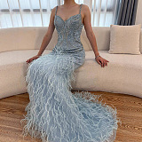 Feather Evening Dress