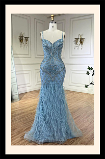 Feather Evening Dress