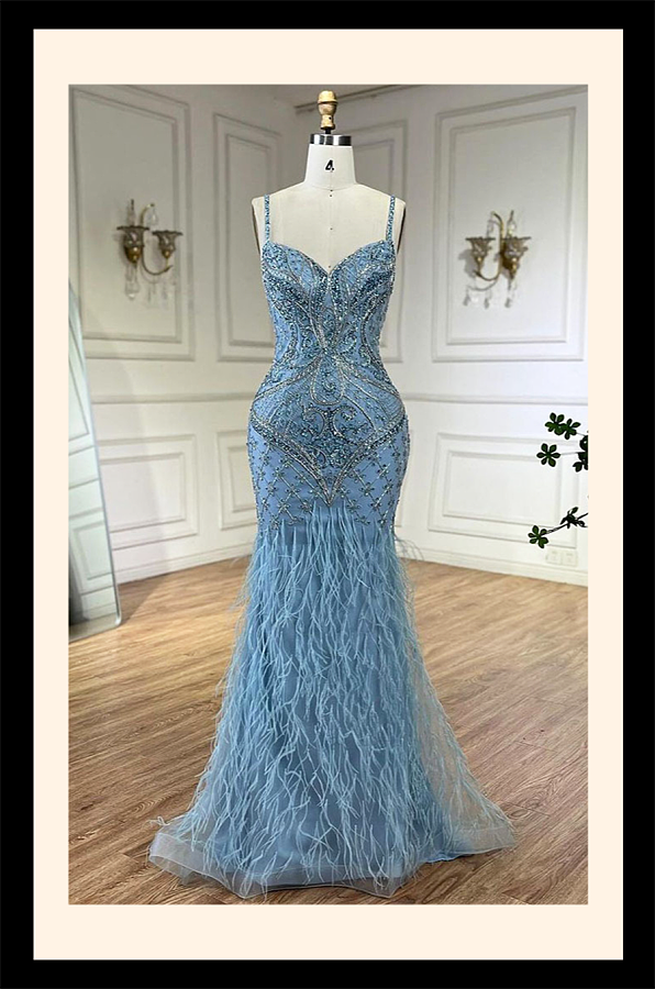 Feather Evening Dress