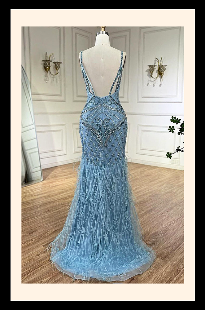 Feather Evening Dress
