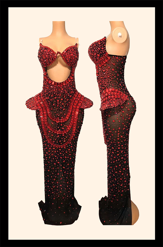 Rhinestone Evening Dress