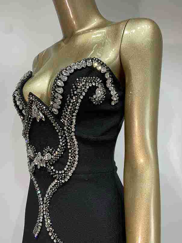 Beaded Strapless Gown