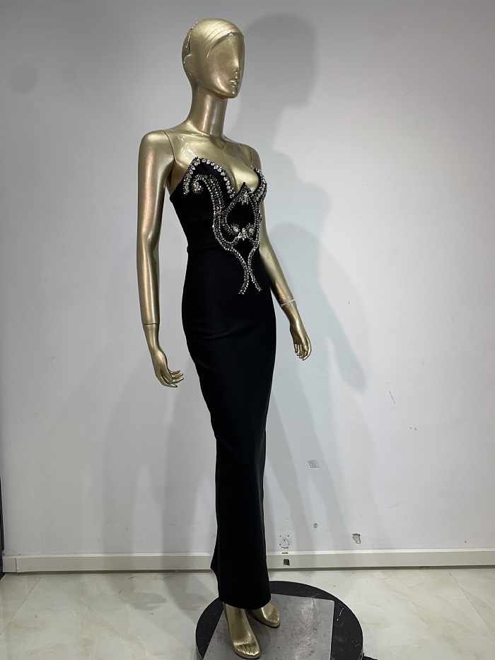Beaded Strapless Gown