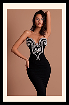 Beaded Strapless Gown