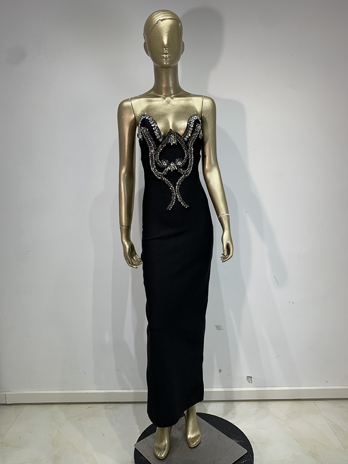 Beaded Strapless Gown