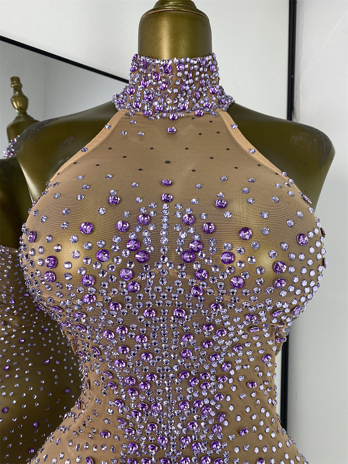 Halter Beaded Evening Gown