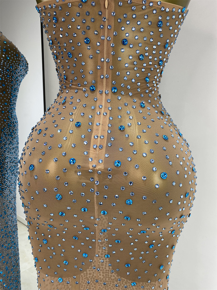 Halter Beaded Evening Gown