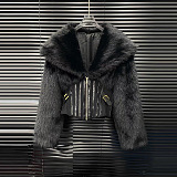 Fur-effect Corset Jacket