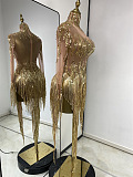 Tassel Evening Dress (Gold)