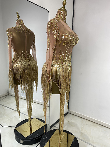 Tassel Evening Dress (Gold)