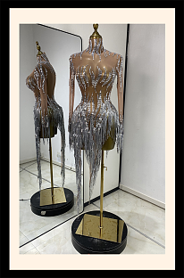 Tassel Evening Dress ( Silver)