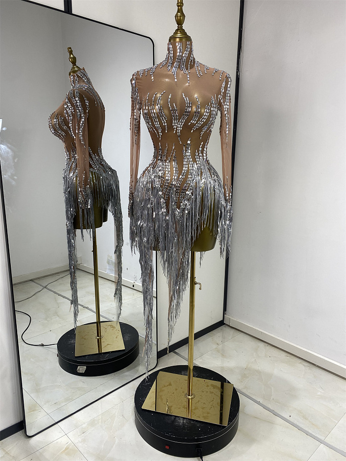 Tassel Evening Dress ( Silver)