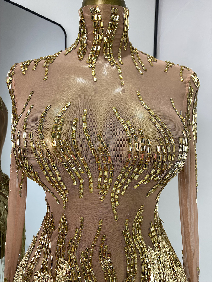 Tassel Evening Dress (Gold)