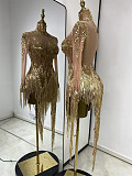 Tassel Evening Dress (Gold)