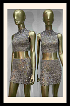 Rhinestone Mini Skirt Set