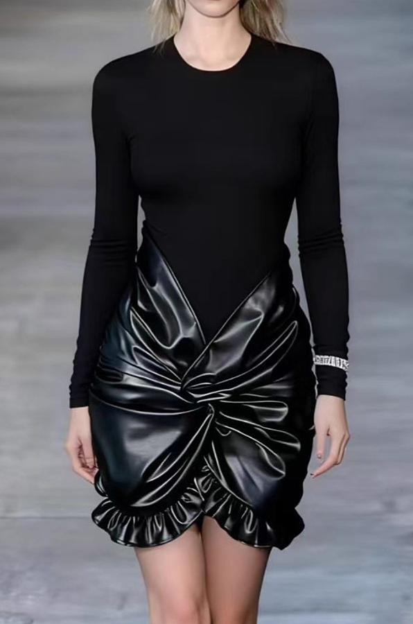 Patchwork Twist Mini Dress