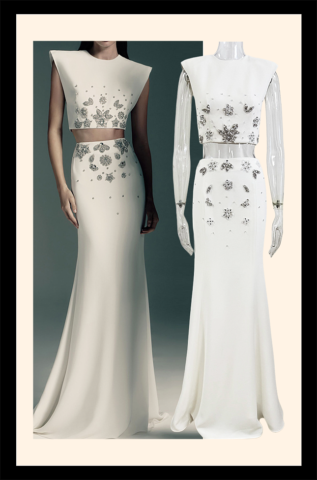 Design Beaded Two-pieces Evening Skirt Set
