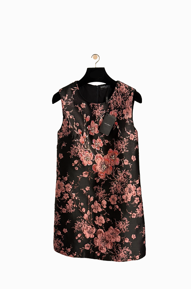 Strapless Jacquard Midi Dress