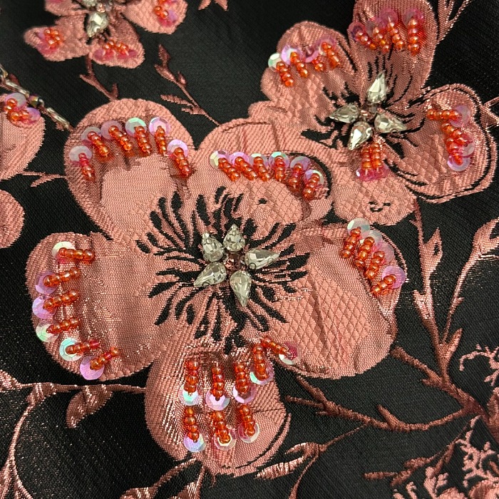 Strapless Jacquard Midi Dress
