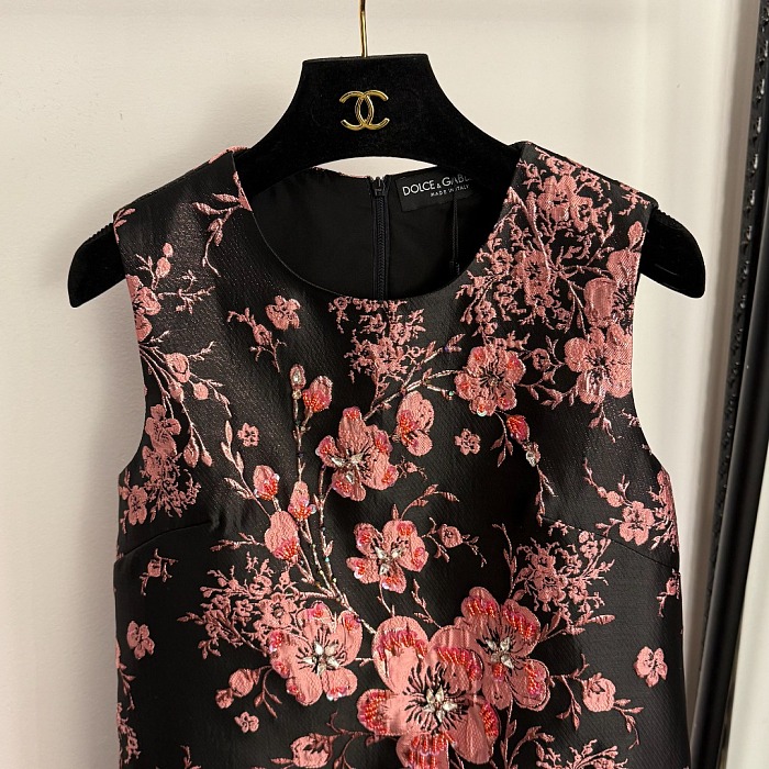 Strapless Jacquard Midi Dress