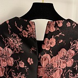 Strapless Jacquard Midi Dress