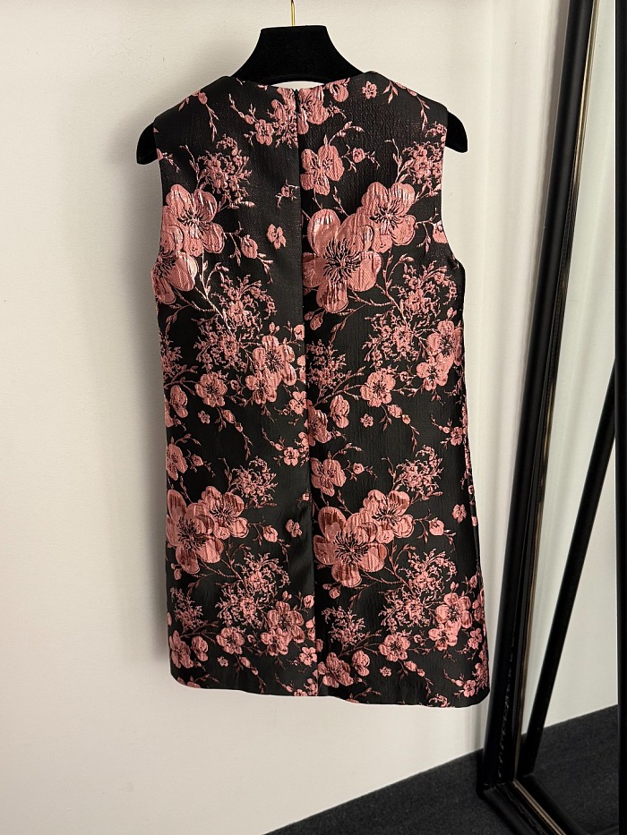 Strapless Jacquard Midi Dress