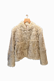 Wavy Curly Shearling Fur Coat in Old-Money Style