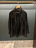 Vintage Double-Breasted Trench-Style Genuine Sheepskin Leather Coat