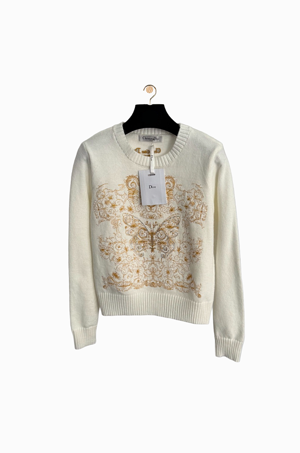 Embroidered Crew Neck Pullover