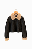 Genuine Leather Short Down Jacket