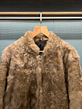 Wavy Curly Shearling Fur Coat in Old-Money Style