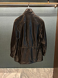 Vintage Double-Breasted Trench-Style Genuine Sheepskin Leather Coat