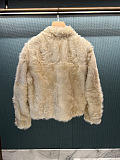 Wavy Curly Shearling Fur Coat in Old-Money Style