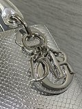 Metallic Snakeskin Mini Lady Dior Silver