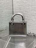 Metallic Snakeskin Mini Lady Dior Silver