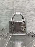 Metallic Snakeskin Mini Lady Dior Silver