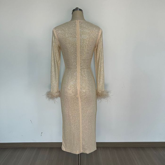 Beaded Slim-fit Dress