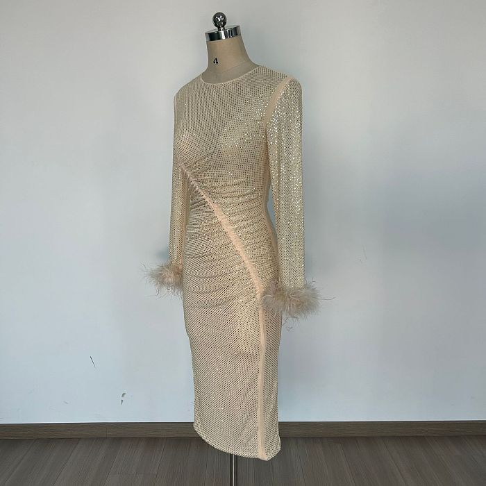 Beaded Slim-fit Dress