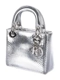 Metallic Snakeskin Mini Lady Dior Silver