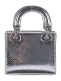Metallic Snakeskin Mini Lady Dior Silver