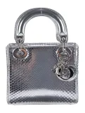 Metallic Snakeskin Mini Lady Dior Silver