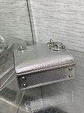 Metallic Snakeskin Mini Lady Dior Silver