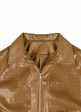 PU Leather Jacket(brown)